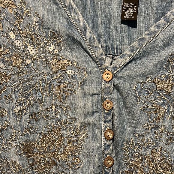 Denim with sequin top L - Picture 4 of 4